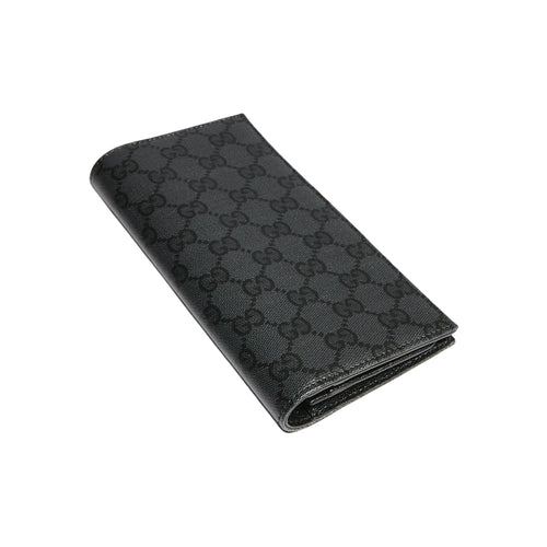 GUCCI Essence Classic Men's Black Coated Canvas & Leather Wallet | 876441