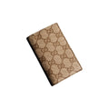 GUCCI Men's Sand & Dark Brown GG Coated Canvas Bifold Card Holder | 876421