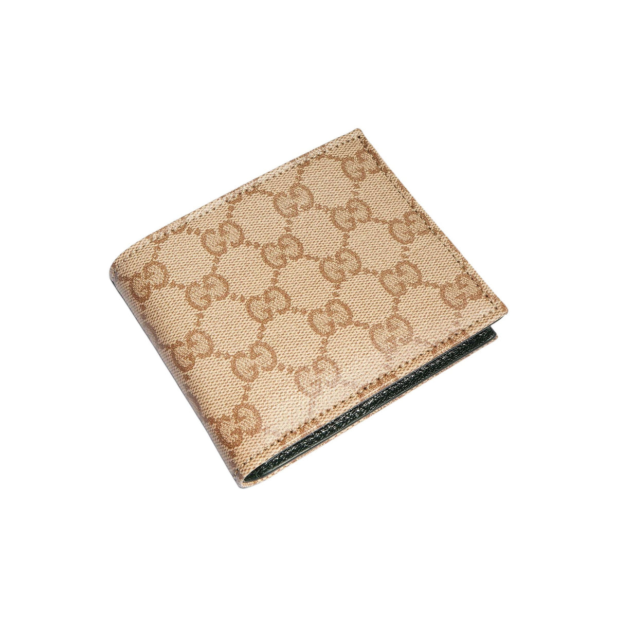 GUCCI Essence Classic Unisex Sand & Brown GG Coated Canvas Bifold Wallet | 876390