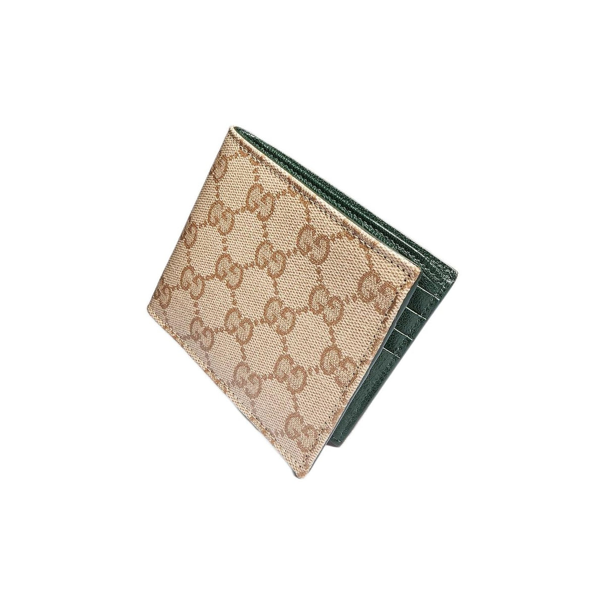 GUCCI Essence Classic Unisex Sand & Brown GG Coated Canvas Bifold Wallet | 876390