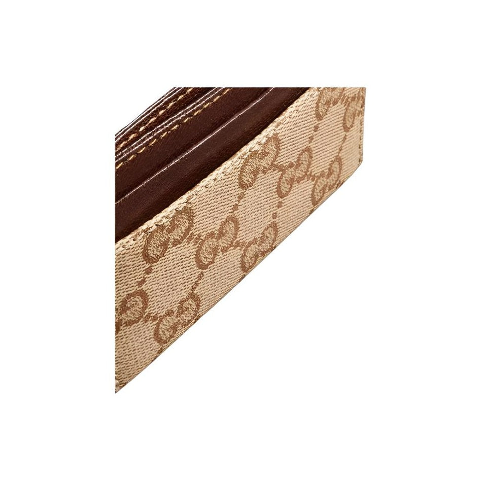 GUCCI Unisex Sand & Brown Faux Leather Card Holder | A002F2