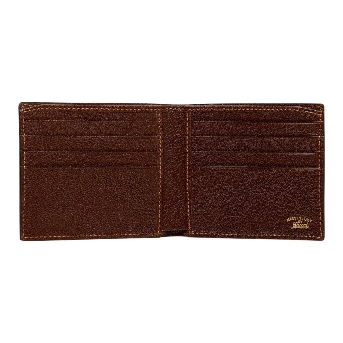 GUCCI Unisex Sand & Brown GG Canvas Bifold Wallet with Web Detail | 867335