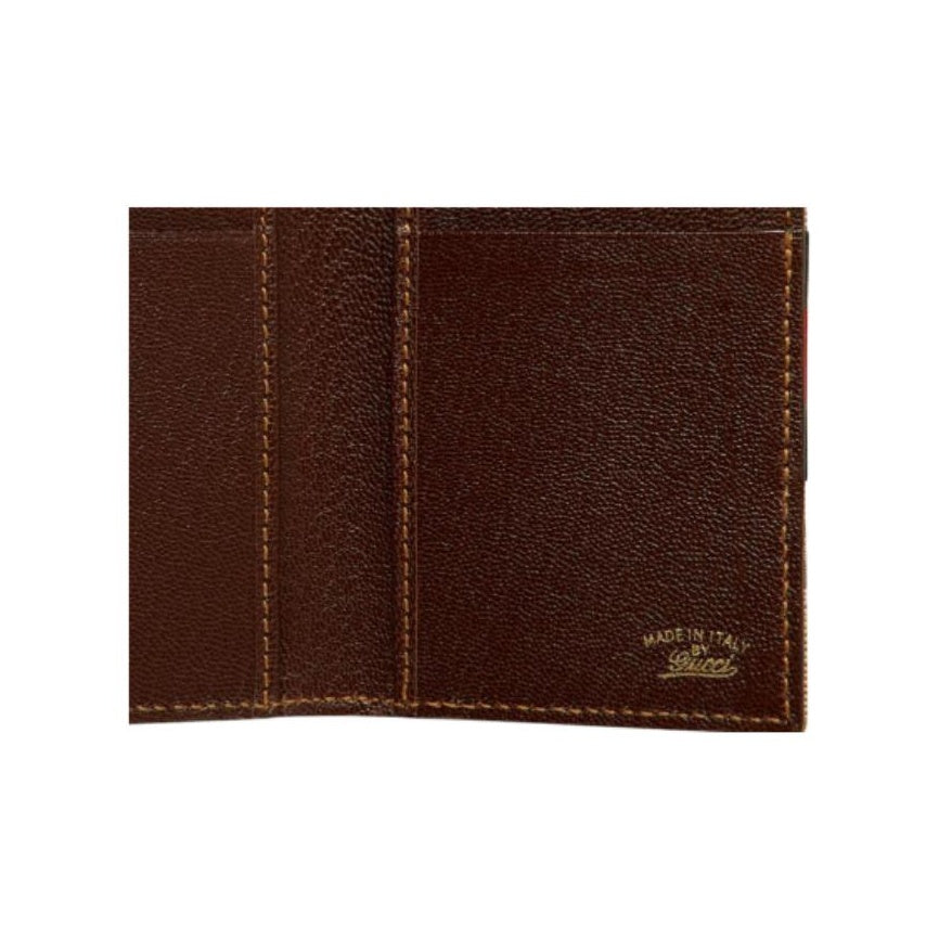 GUCCI Men's Sand & Dark Brown GG Canvas Card Holder with Web Detail | 867346
