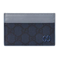 GUCCI GG Supreme Women's Dark Blue Leather Card Holder | 768248