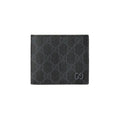 GUCCI GG Supreme Men's Black Canvas & Leather Flap Wallet | 768243