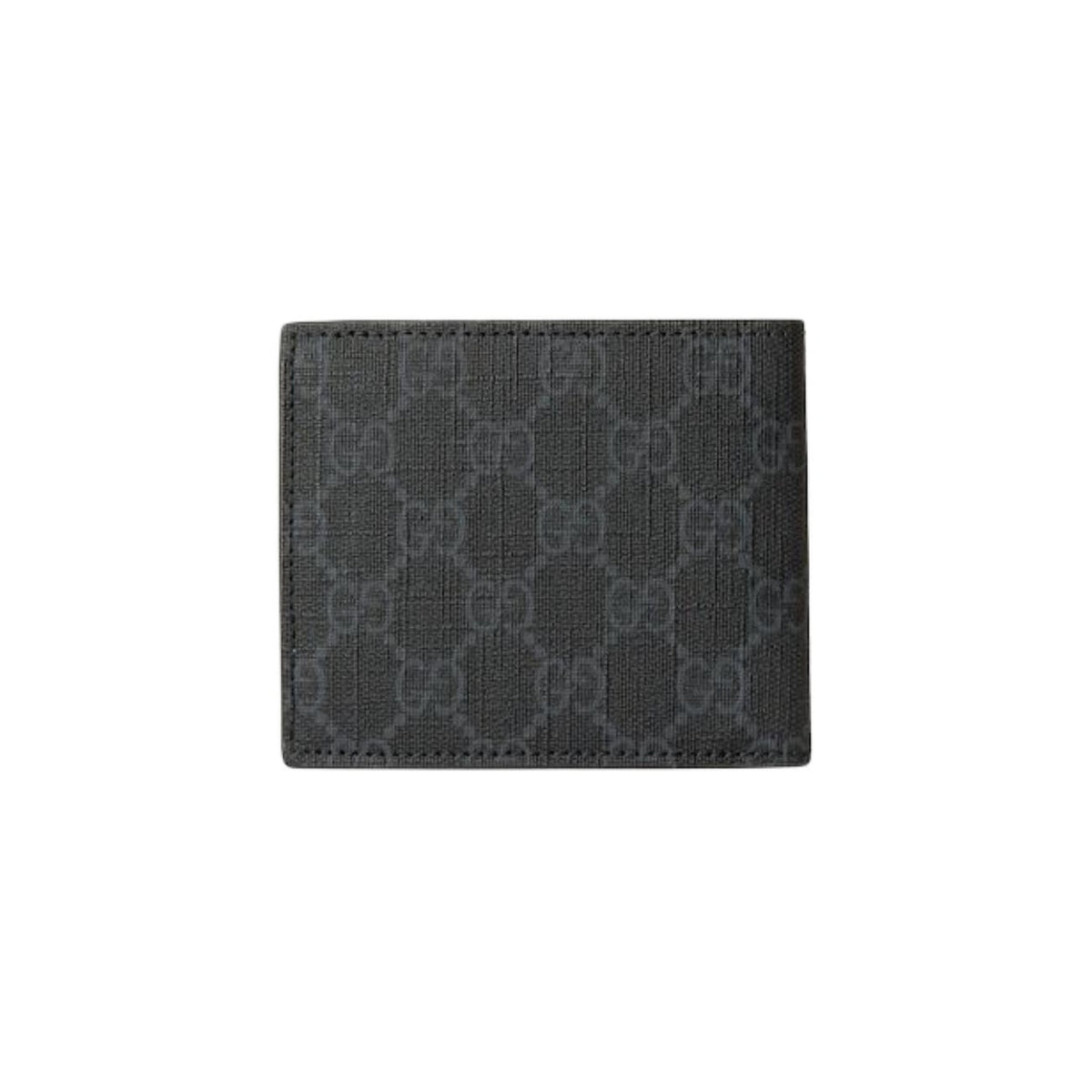 GUCCI GG Supreme Men's Black Canvas & Leather Flap Wallet | 768243