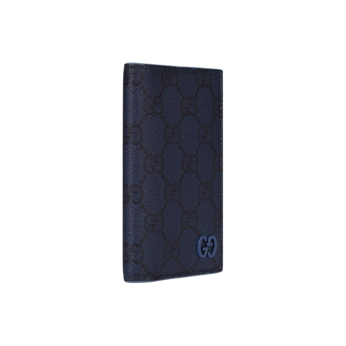 GUCCI GG Supreme Men's Dark Blue Leather Card Holder | 768249