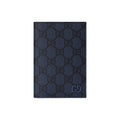 GUCCI GG Supreme Women's Dark Blue Leather Passport Holder | 795229