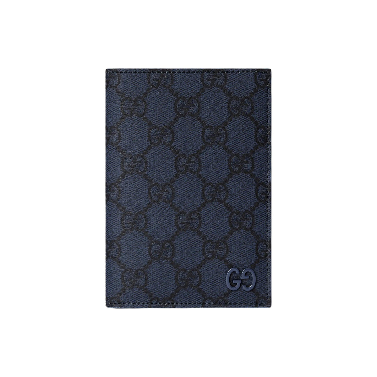 GUCCI GG Supreme Women's Dark Blue Leather Passport Holder | 795229