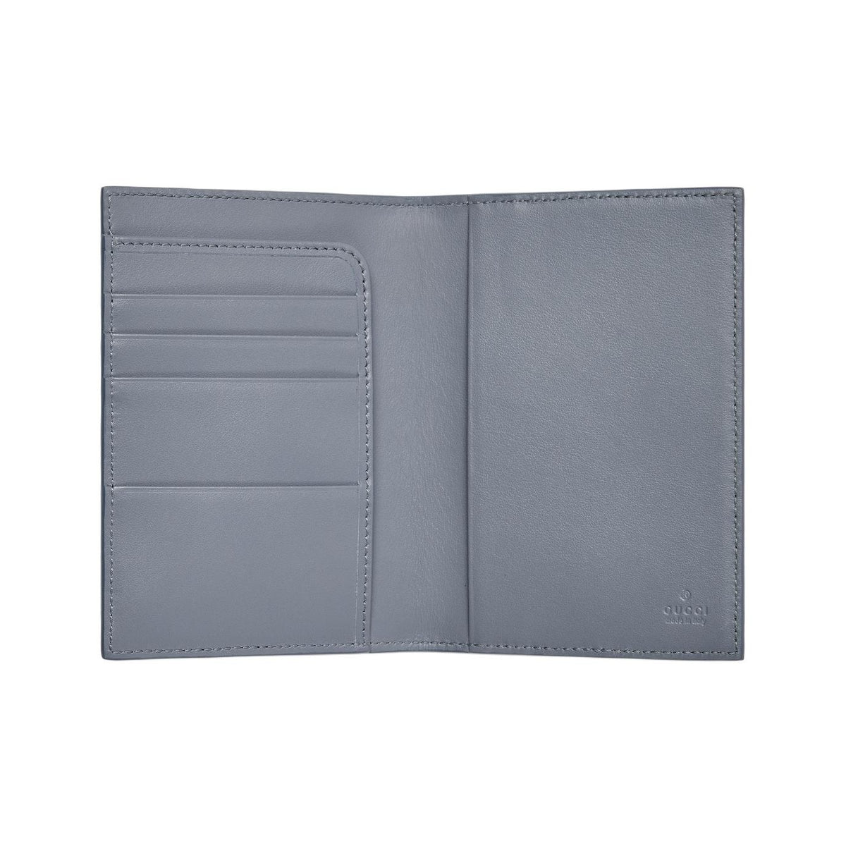GUCCI GG Supreme Women's Dark Blue Leather Passport Holder | 795229