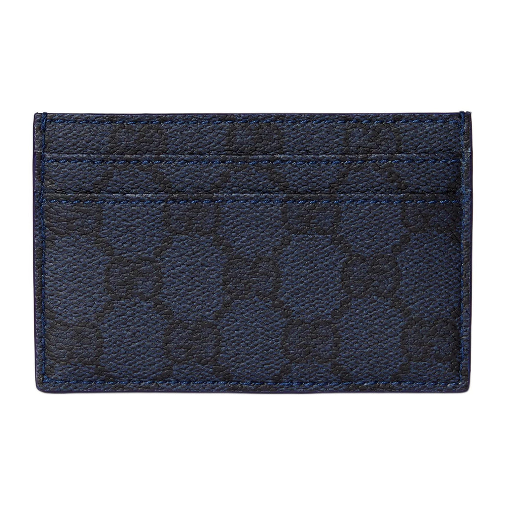 GUCCI GG Supreme Chinese New Year Men's Dark Blue Leather Card Holder | 853436