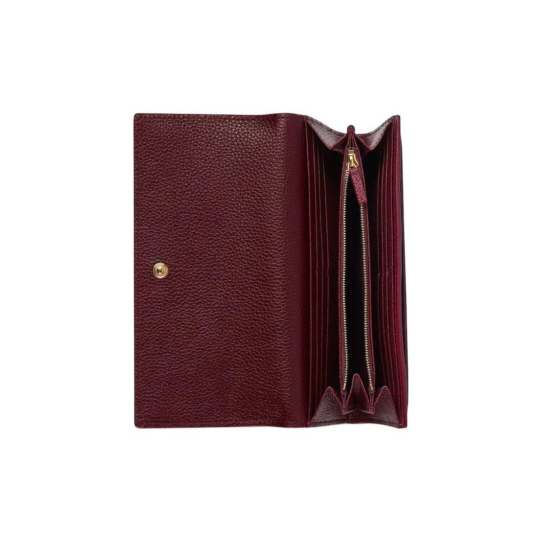 GUCCI GG Marmont Women's Black & Red Cowhide Leather Snap Wallet | 456116