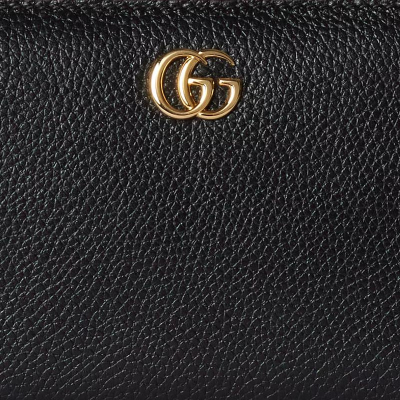 GUCCI GG Marmont Women's Black & Red Cowhide Leather Snap Wallet | 456116