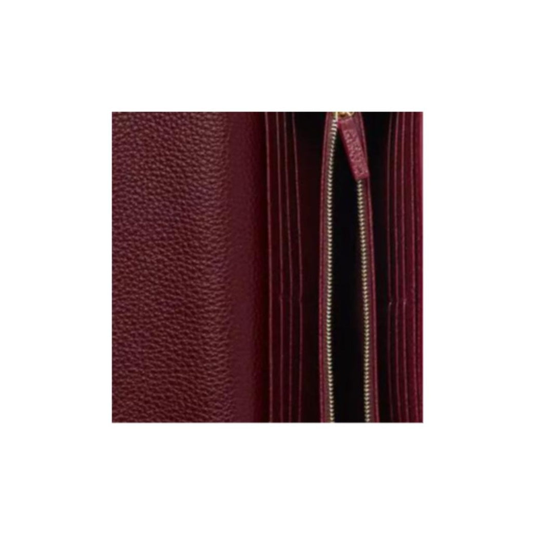 GUCCI GG Marmont Women's Black & Red Cowhide Leather Snap Wallet | 456116