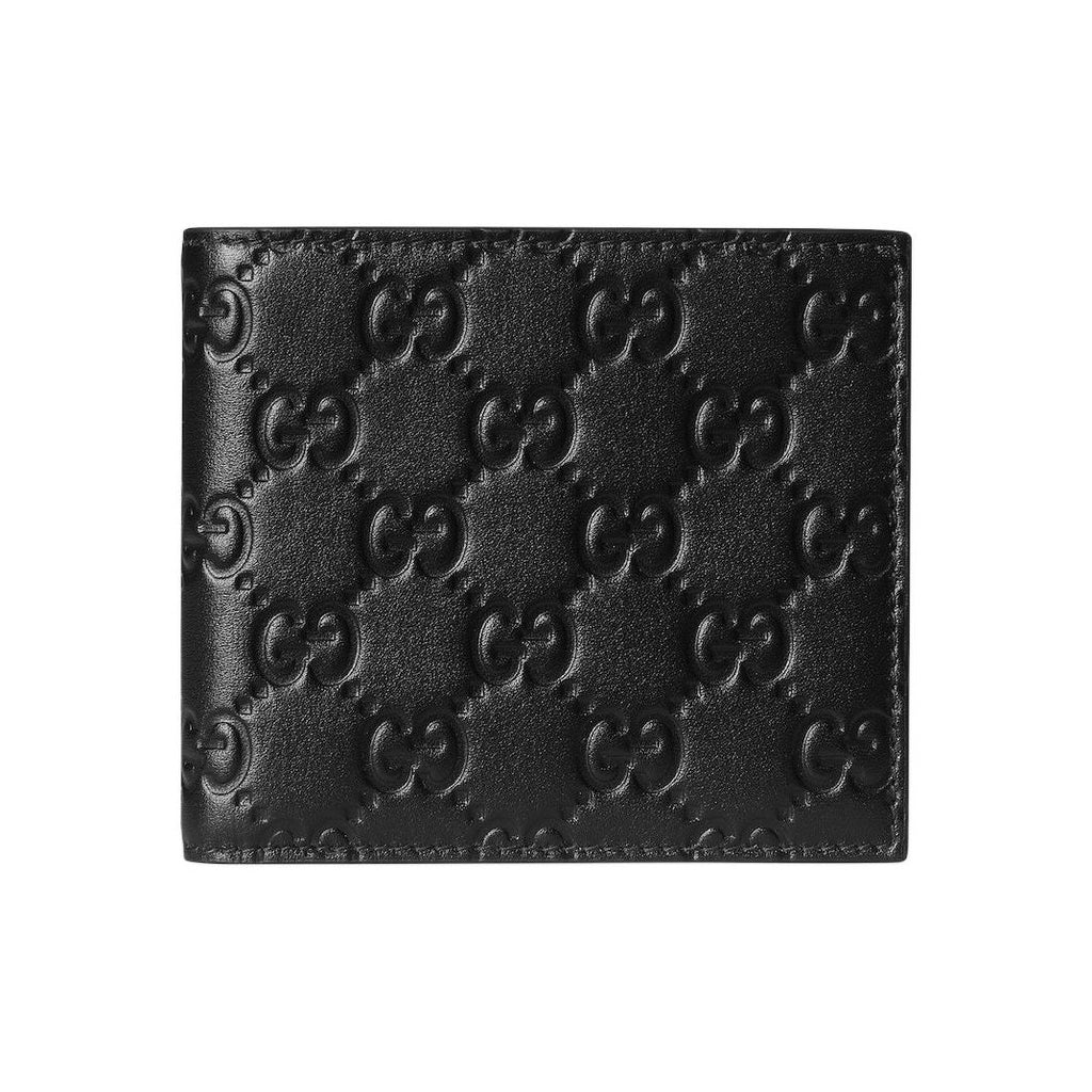 GUCCI GG Emblem Men's Black Smooth Leather Wallet | 850177