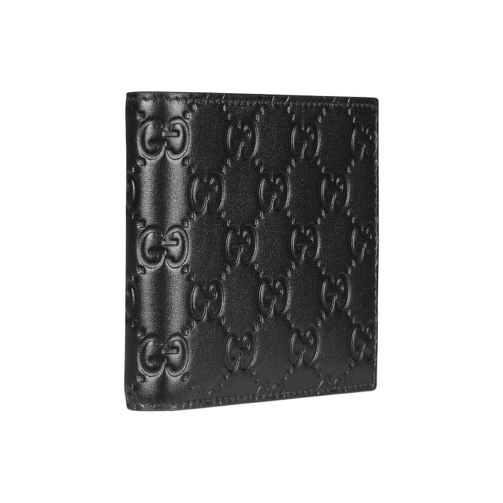 GUCCI GG Emblem Men's Black Smooth Leather Wallet | 850177