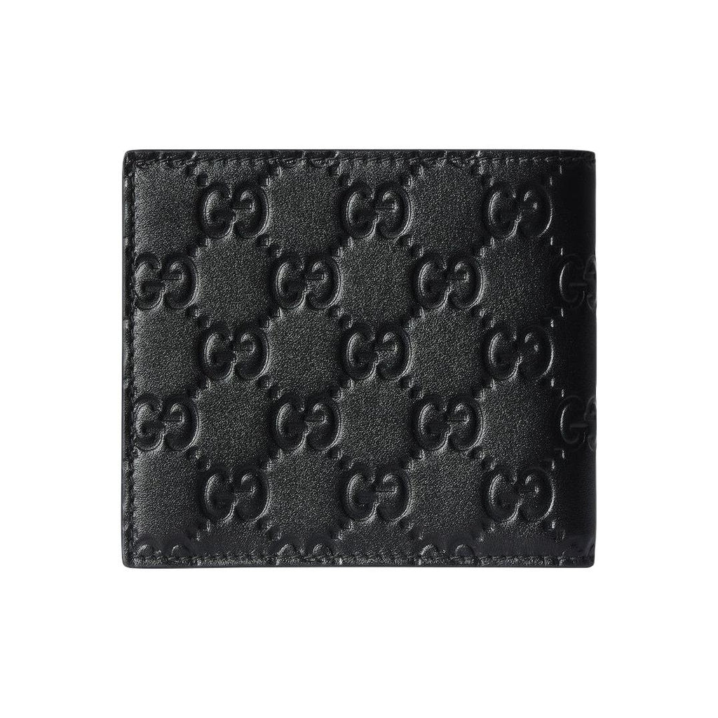 GUCCI GG Emblem Men's Black Smooth Leather Wallet | 850177