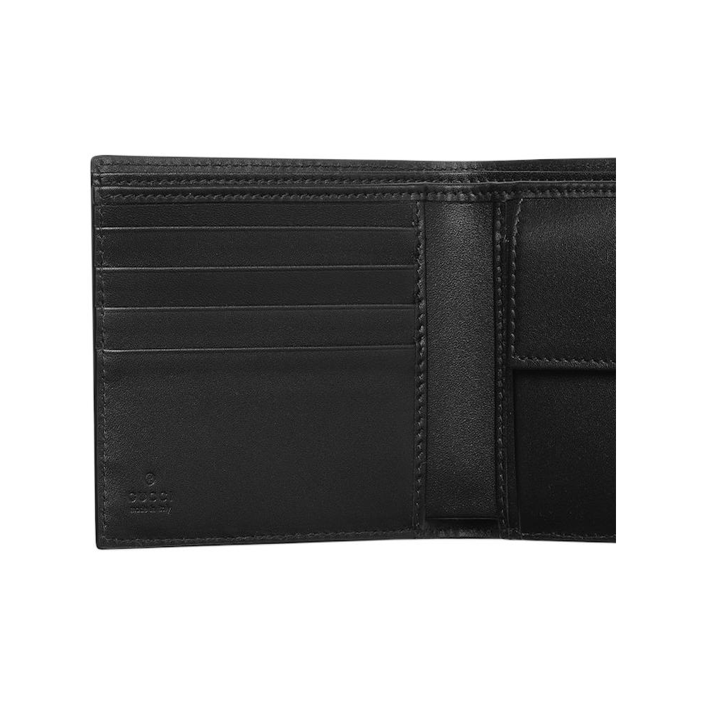GUCCI GG Emblem Men's Black Smooth Leather Wallet | 850177