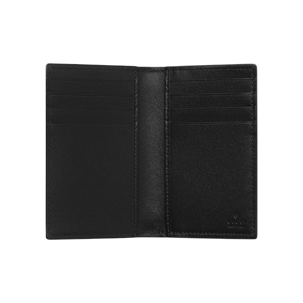 GUCCI GG Emblem Women's Black Cowhide Leather Card Holder Wallet | 850183