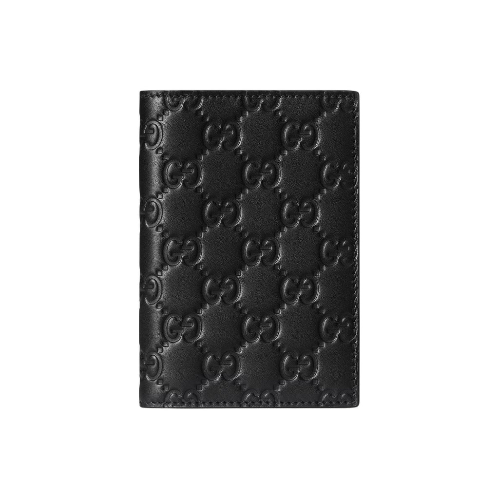 GUCCI GG Emblem Women's Black Smooth Leather Card Holder | 850184
