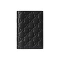GUCCI GG Emblem Women's Black Smooth Leather Card Holder | 850184