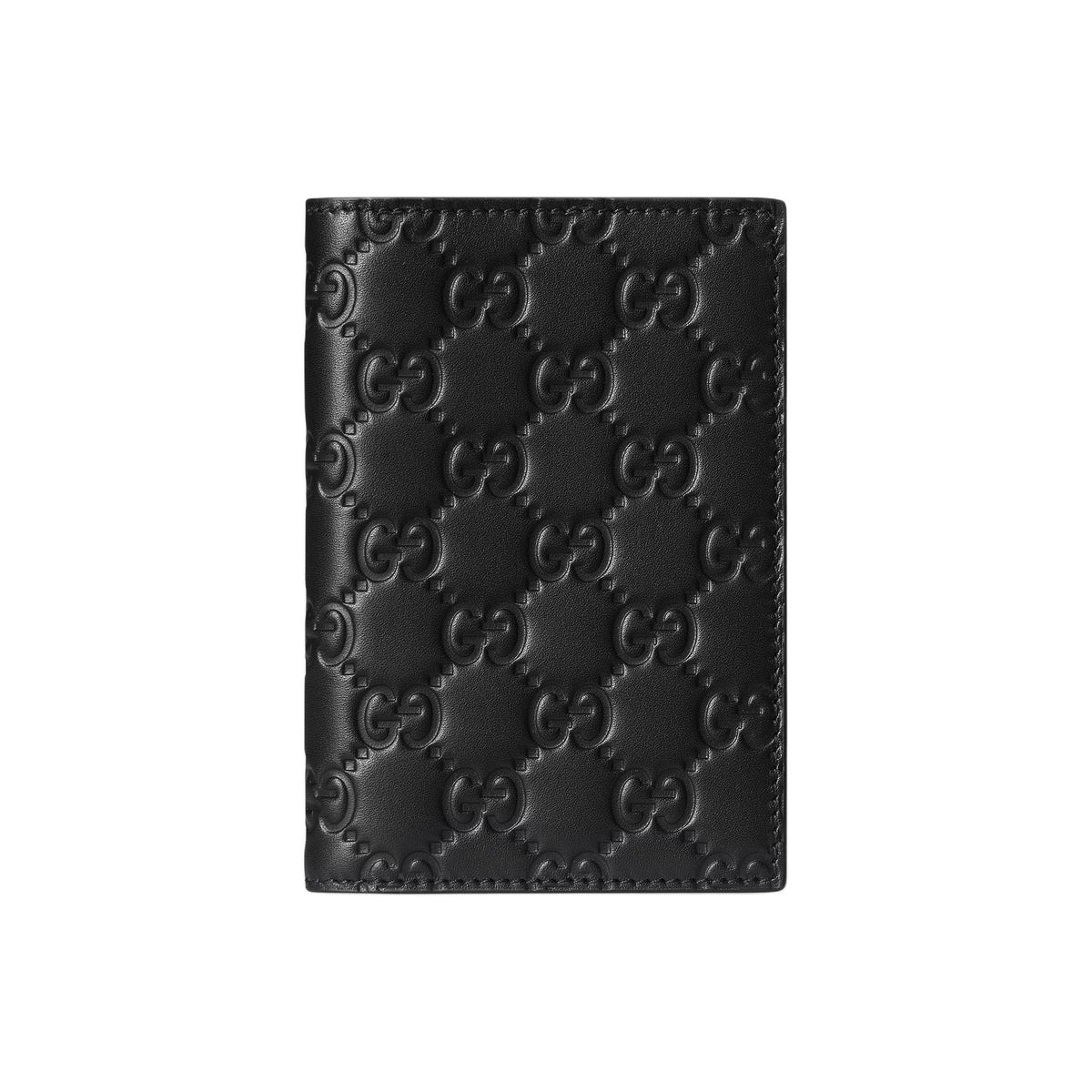 GUCCI GG Emblem Women's Black Smooth Leather Card Holder | 850184