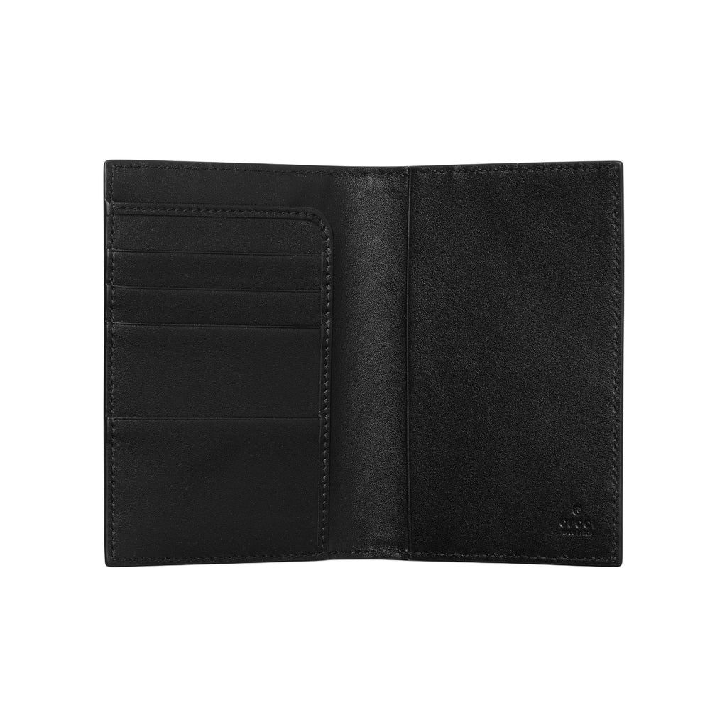 GUCCI GG Emblem Women's Black Smooth Leather Card Holder | 850184