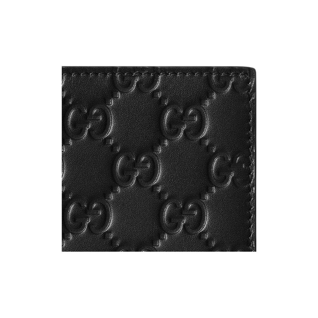 GUCCI GG Emblem Women's Black Smooth Leather Card Holder | 850184