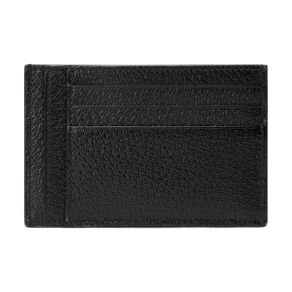 GUCCI Marmont Men's Black Leather Double G Card Holder | 722734