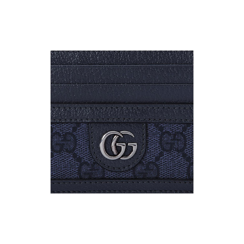 GUCCI Ophidia Men's Blue & Dark Blue Canvas & Leather Card Holder | 732018