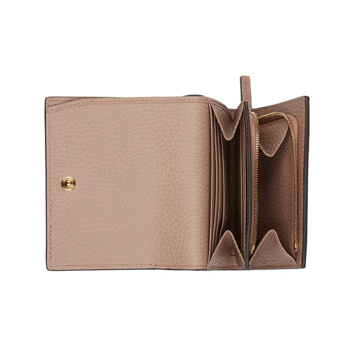 GUCCI GG Marmont Women's Ebony & Beige Canvas & Leather Wallet | 598587
