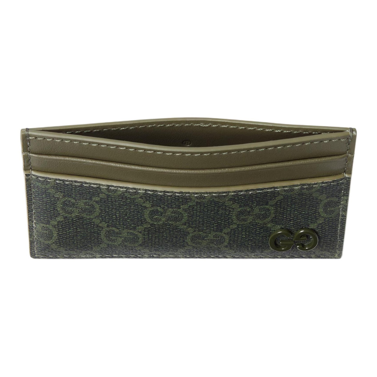 GUCCI GG Monogram Unisex Forest Green Canvas Coin & Card Holder | 768248