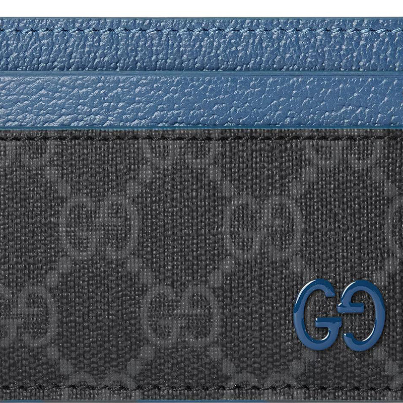 GUCCI GG Supreme Men's Black Canvas Card Holder | 768248