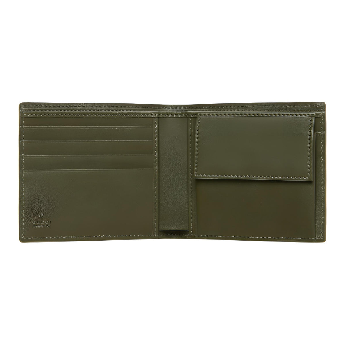 GUCCI Men's Forest Green GG Coated Fabric Bifold Wallet | 768244