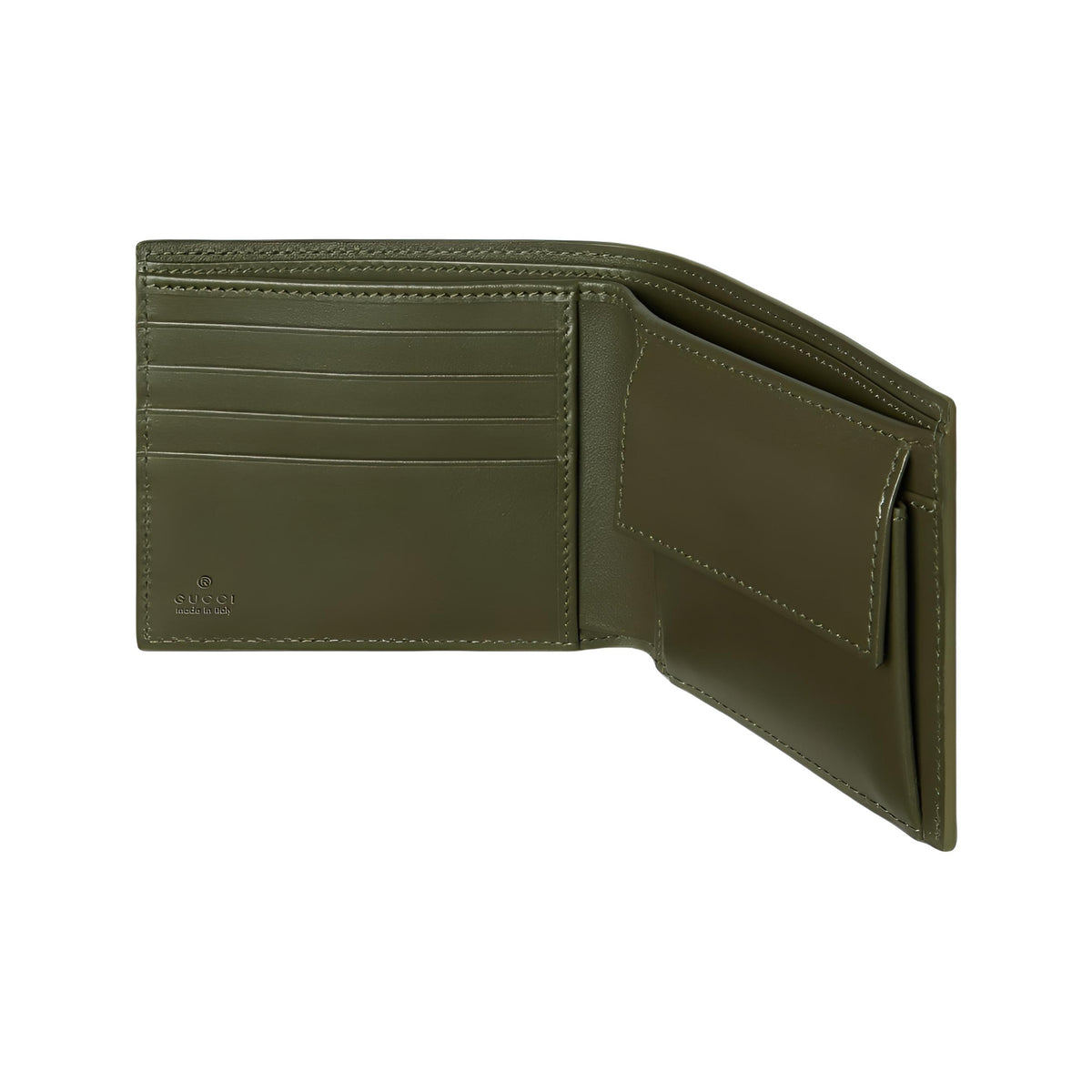 GUCCI Men's Forest Green GG Coated Fabric Bifold Wallet | 768244