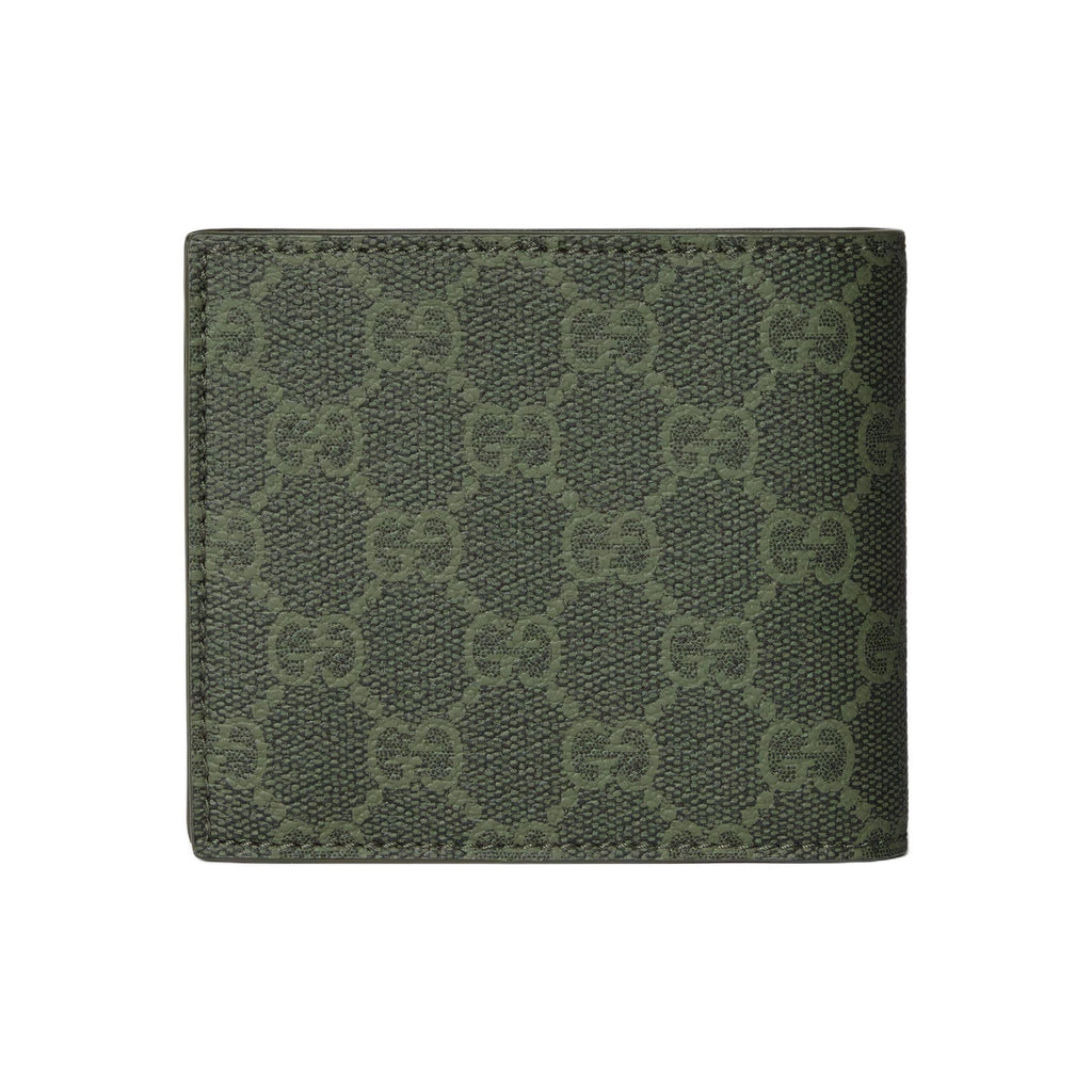 GUCCI Men's Forest Green GG Coated Fabric Bifold Wallet | 768244