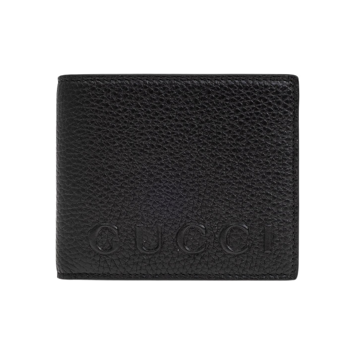 GUCCI Men's Black Leather Bifold Wallet with Embossed Logo | 835119