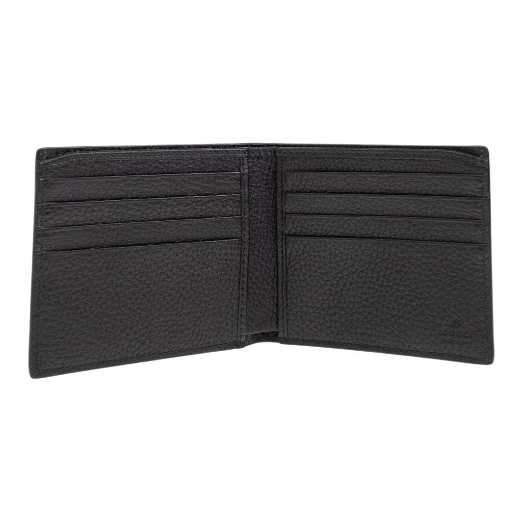 GUCCI Men's Black Leather Bifold Wallet with Embossed Logo | 835119