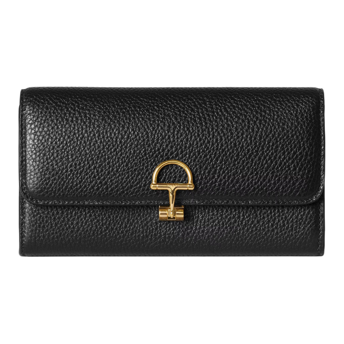 GUCCI Softbit Women's Black Grained Leather Wallet | 828147