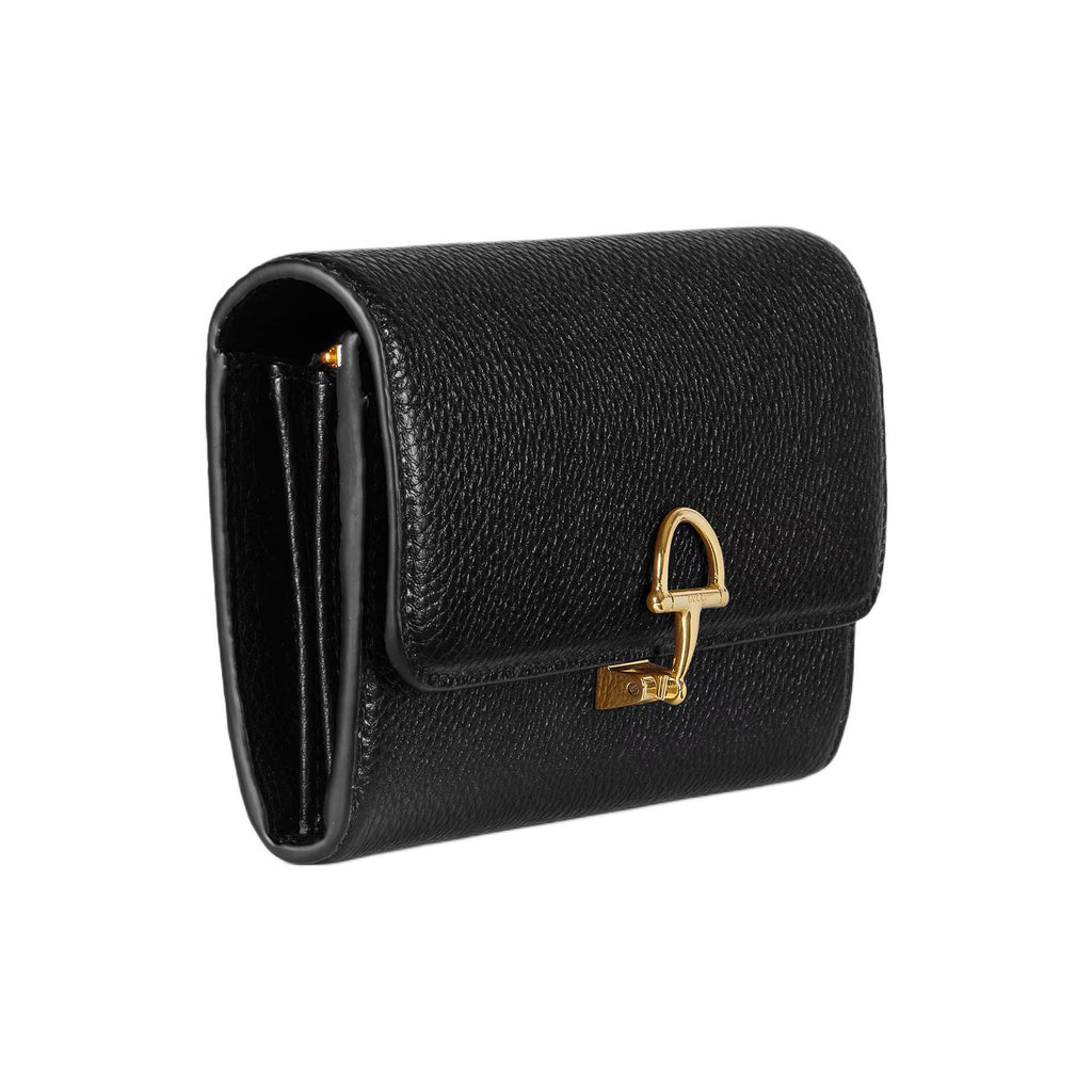 GUCCI Softbit Women's Black Grained Leather Wallet | 828147