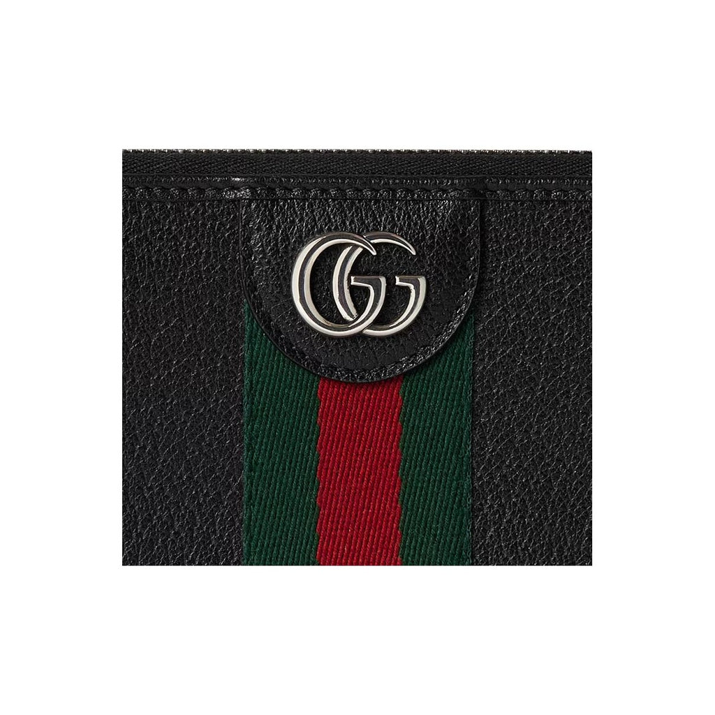 GUCCI Ophidia Men's Black Leather Zip Wallet | 834694