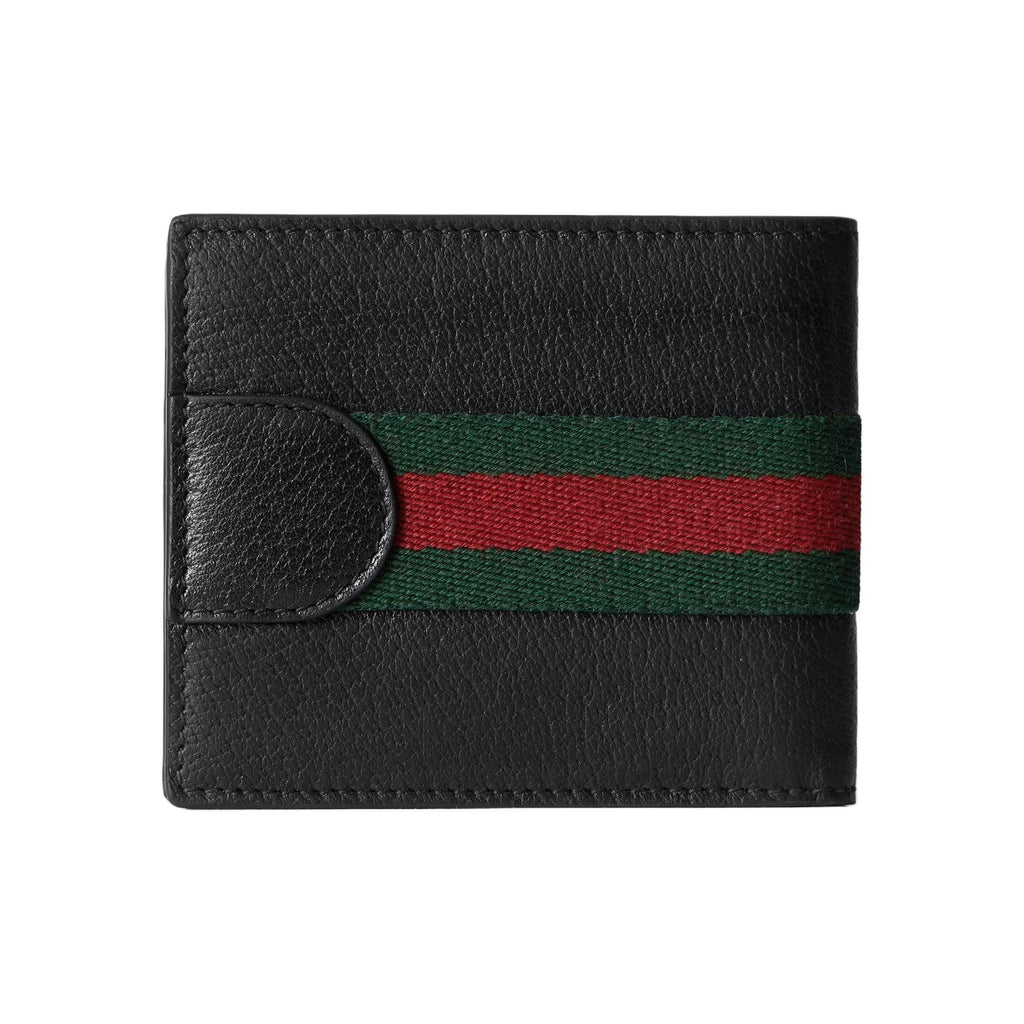 GUCCI Ophidia Men's Black Leather & Fabric Bifold Wallet | 834271