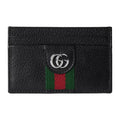 GUCCI GG Embossed Men's Black Soft Leather Card Holder | 834795