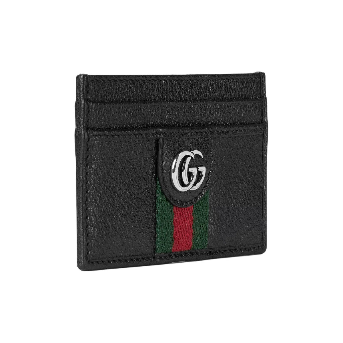GUCCI GG Embossed Men's Black Soft Leather Card Holder | 834795