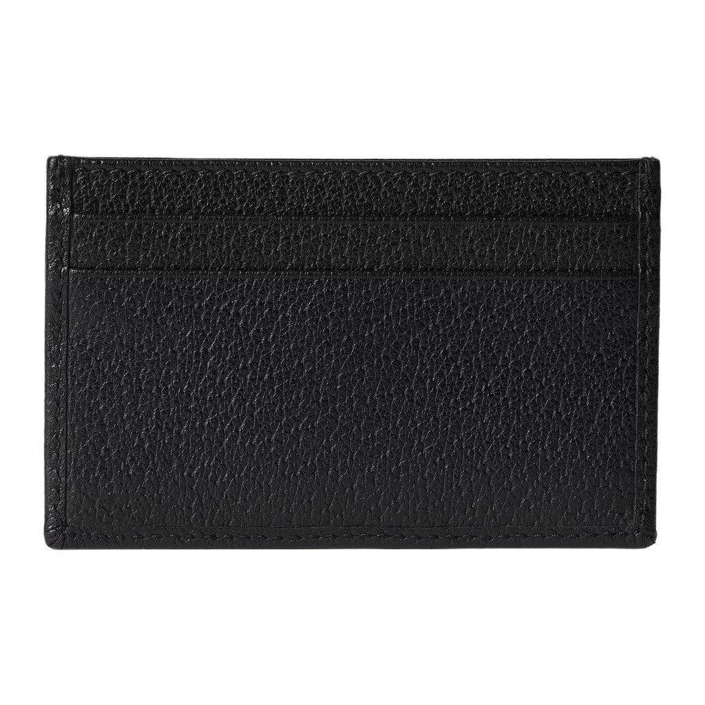 GUCCI GG Embossed Men's Black Soft Leather Card Holder | 834795