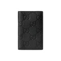 GUCCI IMPRINT Men's Black Leather Card Holder | 835011