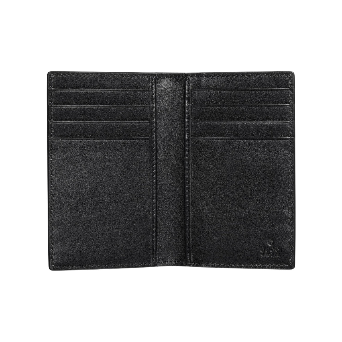 GUCCI IMPRINT Men's Black Leather Card Holder | 835011