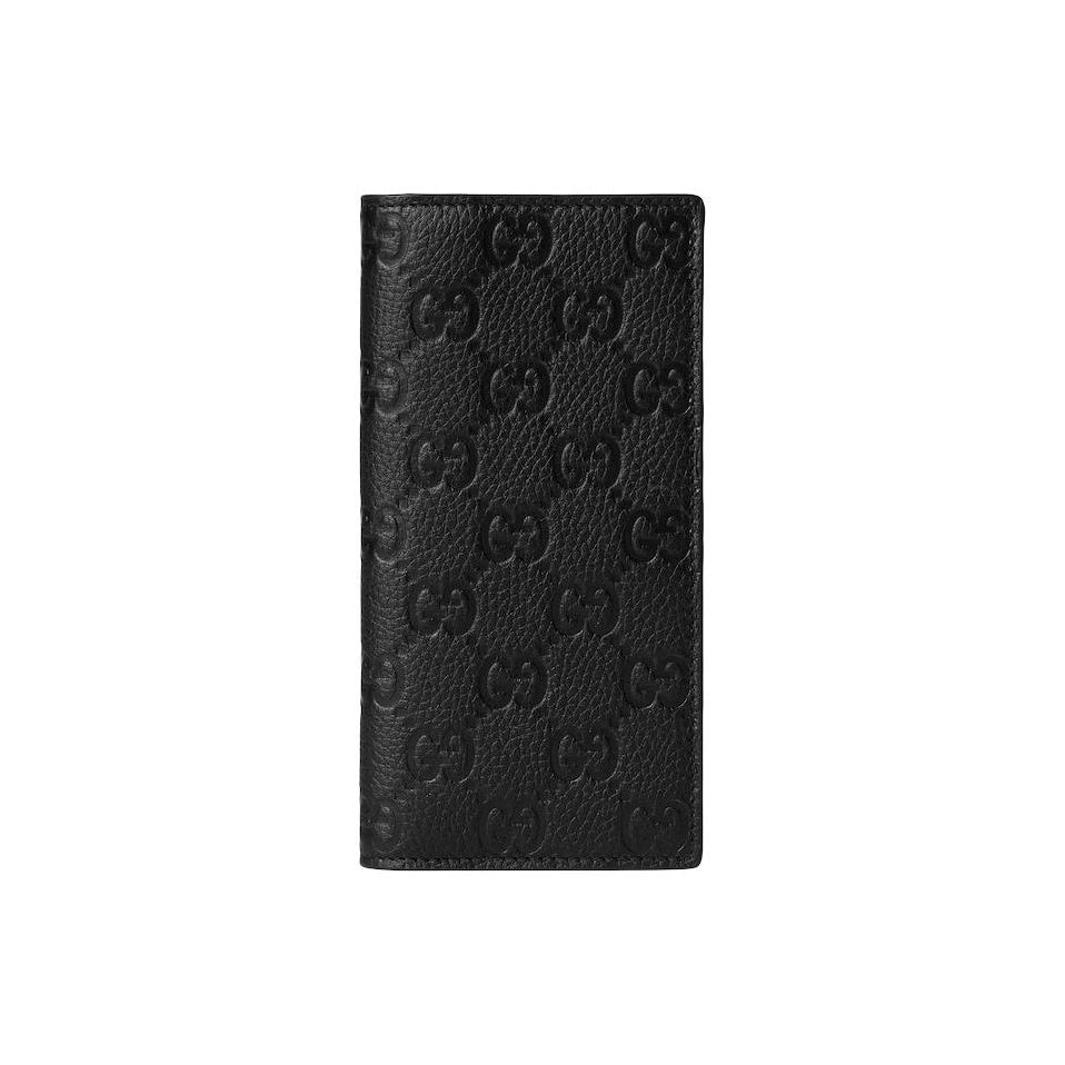 GUCCI IMPRINT Men's Black Leather Long Wallet | 835014