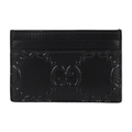 GUCCI Men's Black Cowhide Leather Embossed Monogram Card Holder | 625564