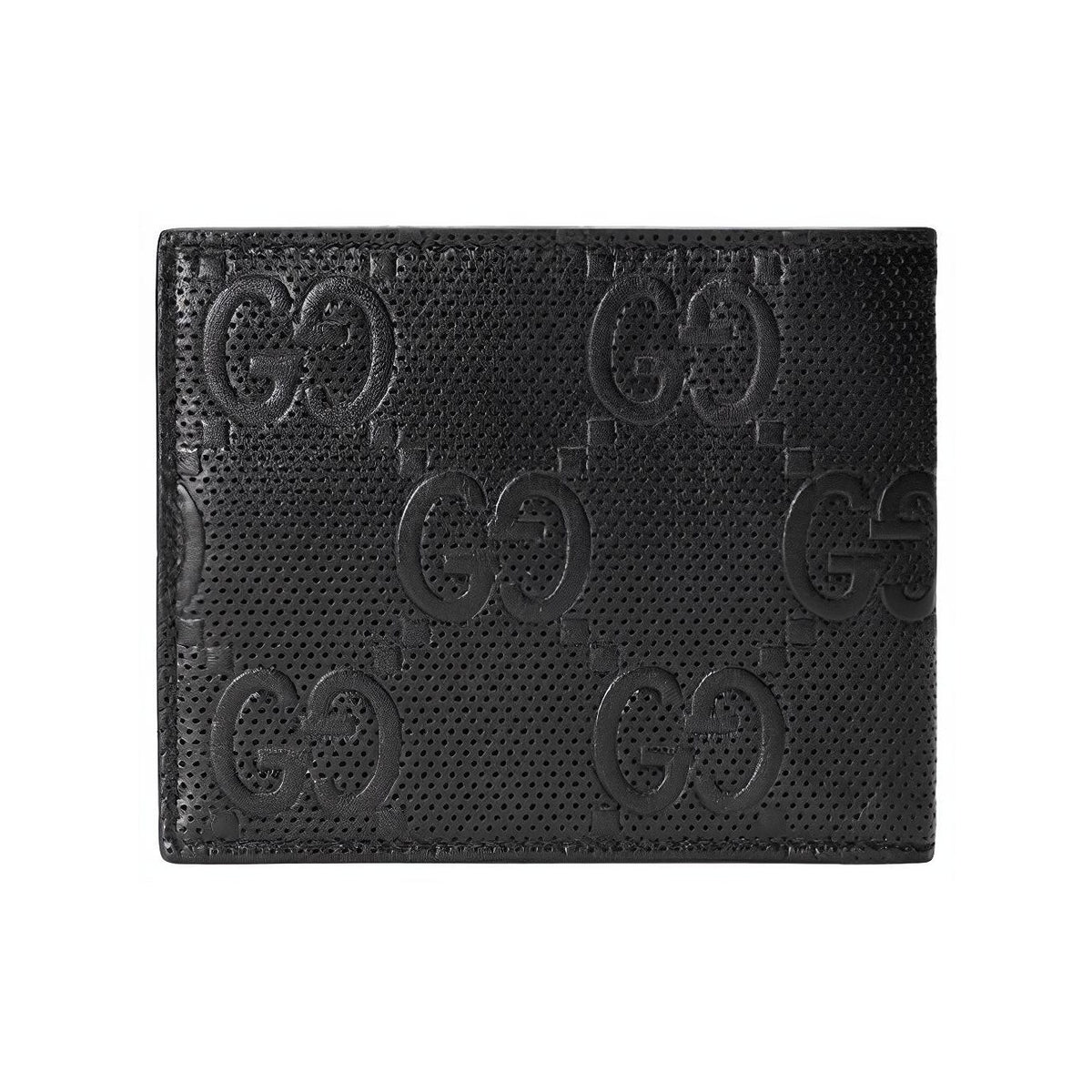 GUCCI GG Embossed Men's Black Leather Bifold Wallet | 625562